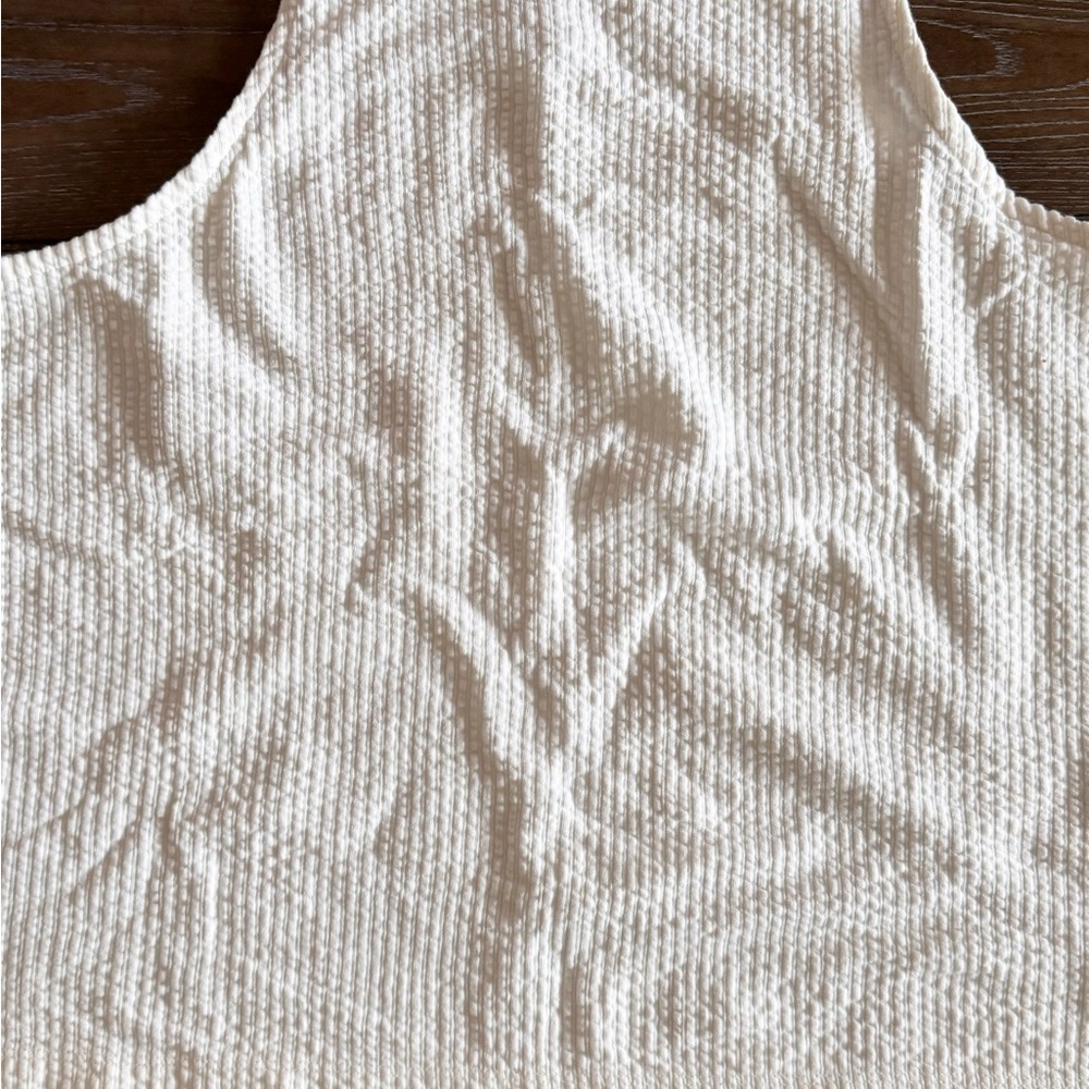 Cream Ribbed Tank Top - Picture 6 of 10